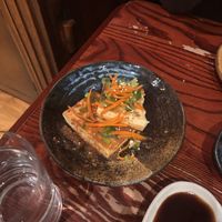 Tofu steak (with the chunk I ate straight away!)  at Itadakizen in London