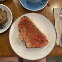 tomato toast  at Sip and Wonder in Alicante