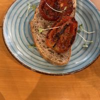 Roasted tomato toast   at Sip and Wonder in Alicante