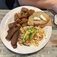 California tofu scramble with side of tempeh bacon  at Liv & Charlie's in Lambertville