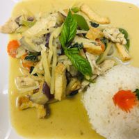 Green curry with tofu. at Jewel of Siam in Orland Park