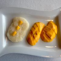 Mango with sweet sticky rice dessert.  at Jewel of Siam in Orland Park