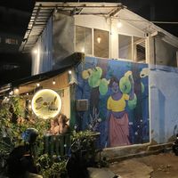 outside  at Soul Food in Kandy