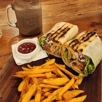 Soya mushroom wrap veganised at Soul Food in Kandy