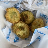 Vegan pea fritters  at Catch22 in Bristol