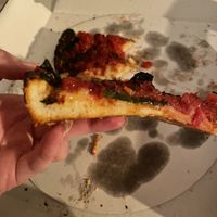 Pizza slice to show topping  at My Pi in Chicago