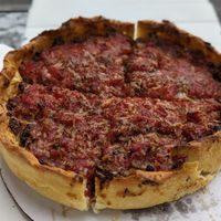 Small vegan sausage deep dish at My Pi in Chicago