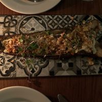 One of the vegan tapas they made for us. Eggplant stuffed with all kinds of good things.  at El Born in Brooklyn