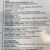 Vegan menu is the top section seen heree  at Santos Coffee With Soul in Oranjestad
