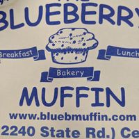 Placemat and restaurant logo  at The Blueberry Muffin in Plymouth