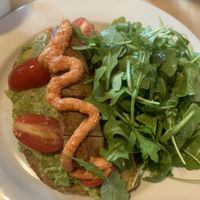 Avocado toast with plant-based sausage  at The Blueberry Muffin in Plymouth