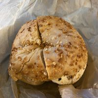 Onion bagel #Veganuary at Liberty Bagels in New York City