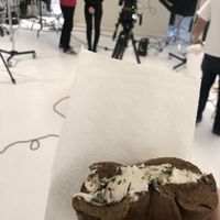 Perfect meal for my day on set  at Liberty Bagels in New York City