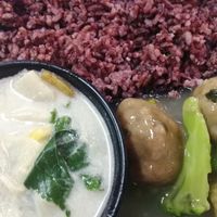 Red rice is an extra 10 pesos at Veggielicious - Your Vegetarian Fastfood in Bacolod Negros Occidental