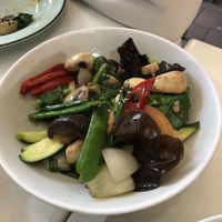 Mushrooms stir fry, vegan and GF  at Luho Restaurant in Crows Nest