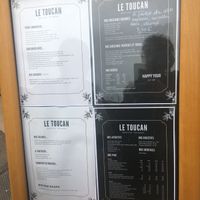 Menu at Le Toucan in Saint-germain-en-laye