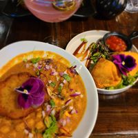 Chana masala, samosas and a Lavtini. at Diya in Miami Beach