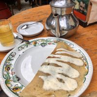 Curried vegetable crepe with soya based sauce at La Teteria  in Malaga
