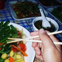 Mix fried vegetables, beans, green beans. at Shan Ma Ma in Mandalay