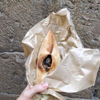 Eggplant calzone at Santo Falafel in Florence