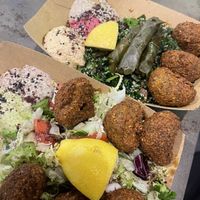 Two salad boxess  at Santo Falafel in Florence