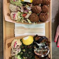 Falafel plate and Eggplant plate  at Santo Falafel in Florence