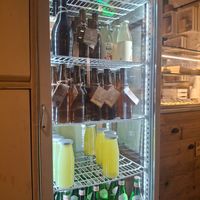 Self made beer and juice at Santo Falafel in Florence