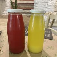 Watermelon/mint - Pineapple/mint - homemade lemonade  at Santo Falafel in Florence