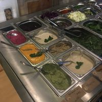 Sauces and filings available at Santo Falafel in Florence