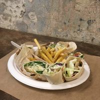 Pitas and fries at Santo Falafel in Florence