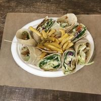 Pitas and fries at Santo Falafel in Florence