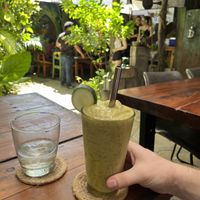 ‘Hulk’ smoothie with avocado, cucumber, all kinds of other ingredients that I forget. Refreshing  at Simon Says  in San Juan Del Sur
