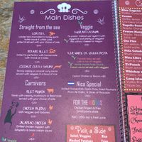 Menu at Simon Says  in San Juan Del Sur