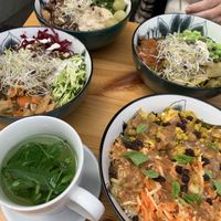 Bowls and fresh mint tea! at  Natürlik Lekkeria in Mainz