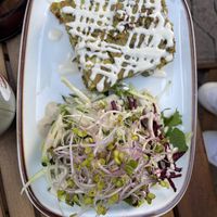 QUICHE: chickpea base, side salad  at  Natürlik Lekkeria in Mainz