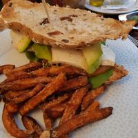 Pitágoras sandwich with sweet potato fries (which the charge extra) at Cafeteria Alcala in Cullera