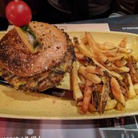 Veggie Burger with french fries at Memory in Grindelwald