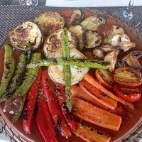 Parrilla de verduras con queso de cabra at Chiringuito El Bambú in La Herradura