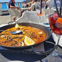 Paella vegana at Chiringuito El Bambú in La Herradura