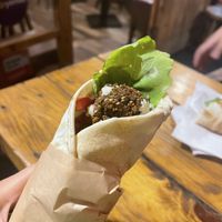 falafel sandwich  at Yalla Falafel in Istanbul