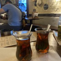 Turkish tea at Yalla Falafel in Istanbul