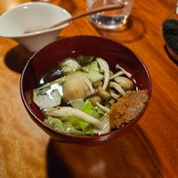 Miso soup at Veganic Monkey Magic 浅草 in Tokyo
