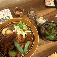 The combo I got with the soup and three  sides at Veganic Monkey Magic 浅草 in Tokyo