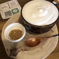 Coffee with kokuto sugar from Okinawa at Veganic Monkey Magic 浅草 in Tokyo