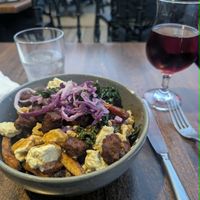 Vegan poutine  at Le Trèfle in Montreal