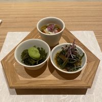 Appetiser of various pickles and vegetables  at Sanpou Nishimuraya in Toyooka