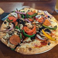 Vegan supreme pizza at Barrel District in Cathedral City