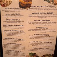 Vegan Menu at Barrel District in Cathedral City