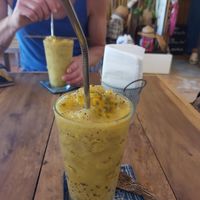 Passionfruit smoothie (byo straw!) at Galapagos in Koh Lanta