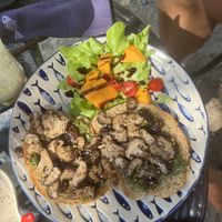 Mushroom avocado on toast   at Galapagos in Koh Lanta